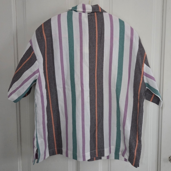 Free People Endless Summer Soleil Time Polo Shirt Top S *Kauai Combo* - Picture 10 of 10